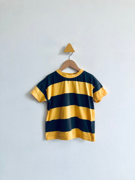 The Campamento REALLY LOVED Thick Striped Tee (small mark on top yellow stripe) (5Y)