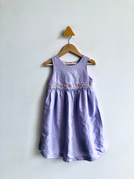 Gymboree Vintage Linen Blend Embroidered Dress (2-3Y)