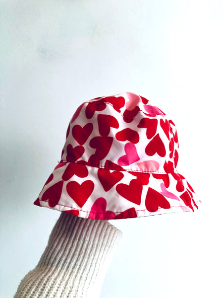  Heart Print Sun Hat (6-12m)