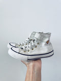 Converse Heart Detail Elastic Lace High Top Sneakers (12 Kid)