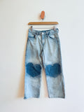 H&M Heart Knee Barrel Jeans (minor faded mark right knee) (7-8Y)