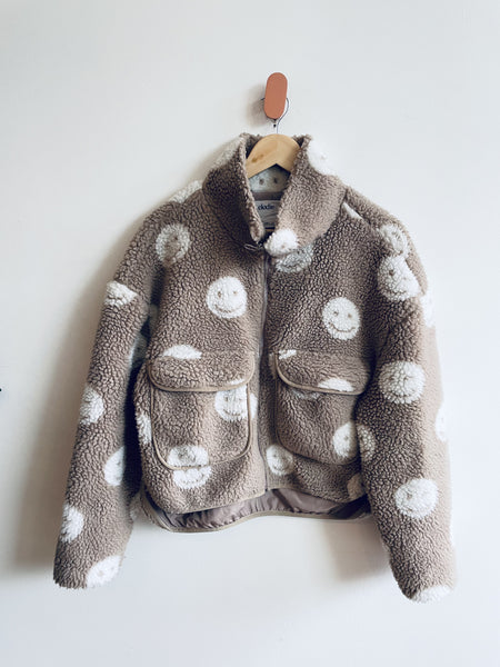 Elodie Smiley Face Sherpa Jacket (Adult L)