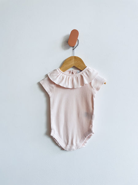 Janie & Jack Ruffle Neck Onesie (3-6M)
