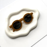 Retro Round Toddler Kids Sunglasses Mustard