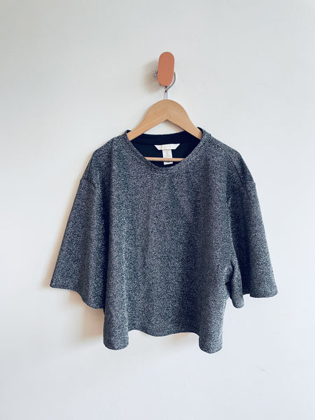 H&M Boxy Sparkly Top - Silver (Adult L)