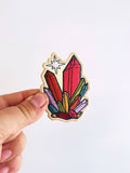 Rainbow Crystals Embroidered Iron-on Patch, Trendy, Colorful