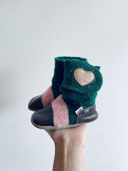 Nooks Upcycled Wool/Leather Booties (6 Toddler)