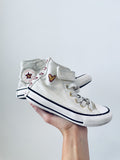 Converse Heart Detail Elastic Lace High Top Sneakers (12 Kid)