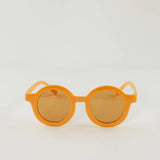 Kids retro round sunglasses toddler shiny finish: Mustard/shiny
