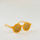 Kids retro round sunglasses toddler shiny finish: Mustard/shiny