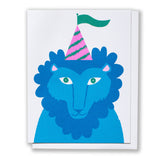 Blue Lion Birthday Card