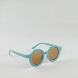 Kids retro round sunglasses toddler shiny finish: Mustard/shiny