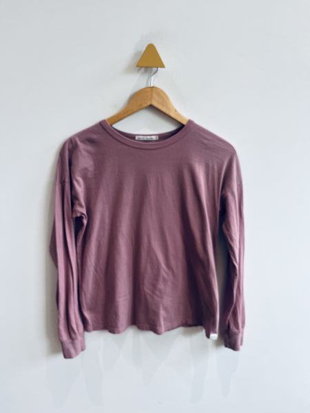 Petits Vilains Organic Cotton Long Sleeve Top - Dusty Rose (10-11Y)