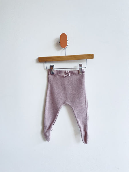 Zara Knit Footed Pants - Lilac (3-6M)