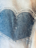 H&M Heart Knee Barrel Jeans (minor faded mark right knee) (7-8Y)