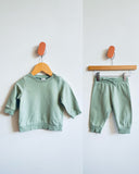 H&M Basic Jogging Set - Sage (2-4M)