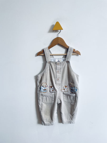 ICZ Kids Dog & Bear Corduroy Overalls (6-9M)