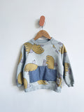 Zara REALLY LOVED Visibly Mended Pocket Dove Sweatshirt (markings) (2Y)