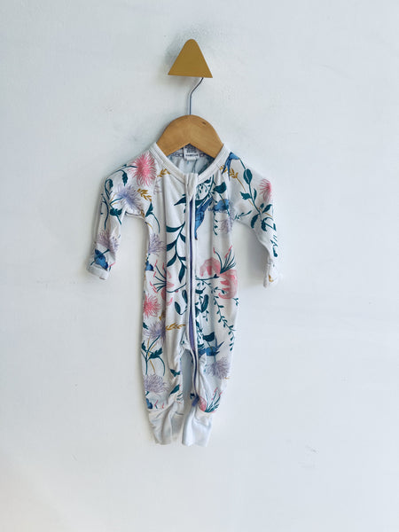 Bonds Floral Wondersuit (small mark on front) (0-3M)