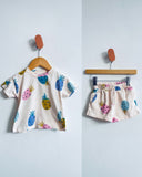 Zara Pineapple Set (tiny blue dot on top) (9-12M)