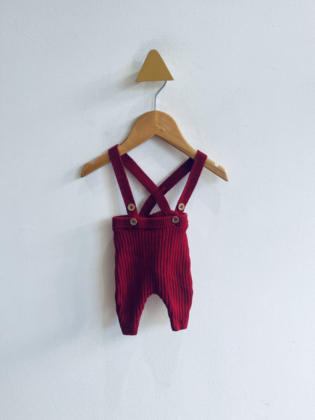 Carter's  Ribbed Suspender Pants (0M)