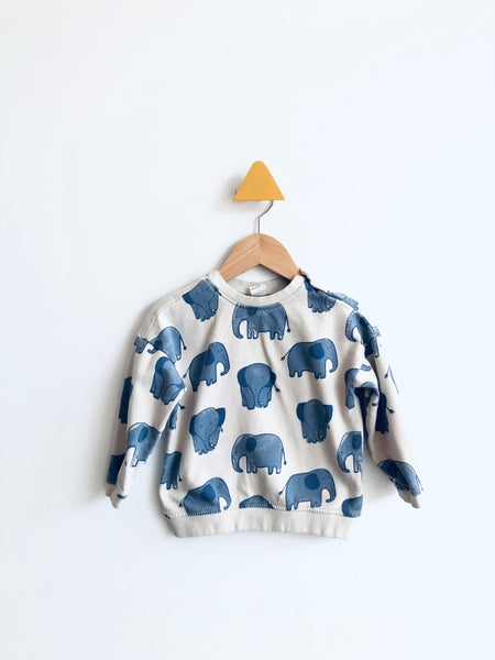 H&M Elephant Sweatshirt (tiny mark) (12-18M)