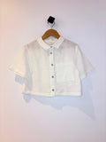 Zara  Sparkly Flower Button Cropped Shirt (8-9Y)