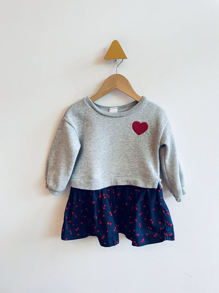 Gap Sweatshirt Heart Dress (18-24M)