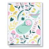 Welcome Sweet Wonder Baby in a Meadow Card