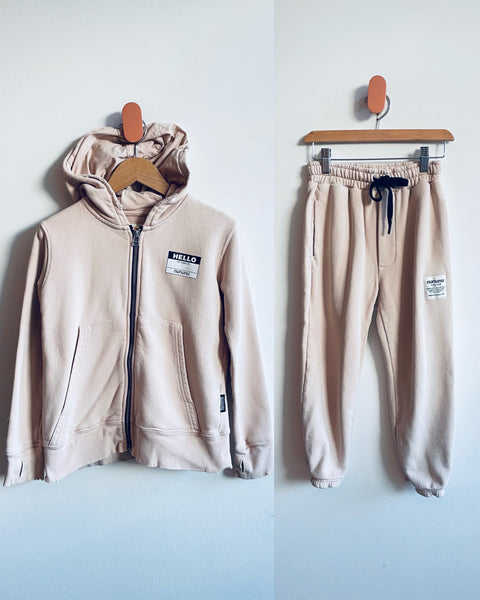 Nununu REALLY LOVED Distressed Hello My Name Is Jogging Suit (marks on sleeve) (6-7Y)
