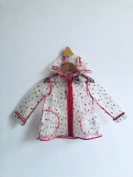 Cynthia Rowley Clear Floral Ladybug Raincoat (18M)