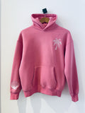 Pink Palm Puff Beachy Embroidered Hoodie (12-14Y)
