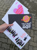 Can't Wait to Meet Your Baby Heart Note Card in Neons