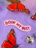 Doing My Best Iron-On Embroidered Patch, Inspirational, Cute
