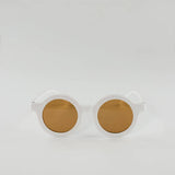 Kids retro round sunglasses toddler shiny finish: Mustard/shiny