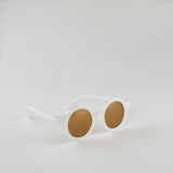 Kids retro round sunglasses toddler shiny finish: Mustard/shiny