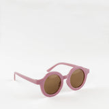 Kids retro round sunglasses toddler shiny finish: Mustard/shiny