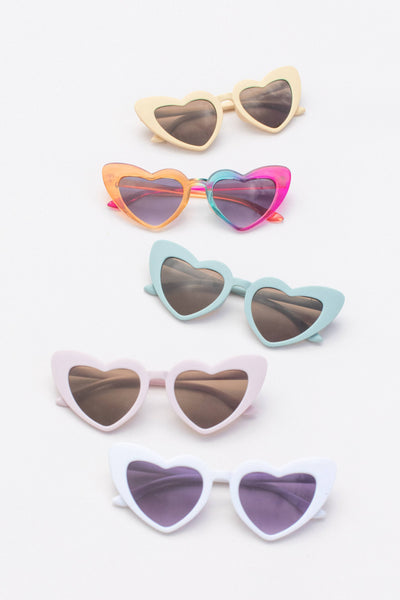 Kids Toddler Heart Barbie Style Sunglasses: Pastel Blue