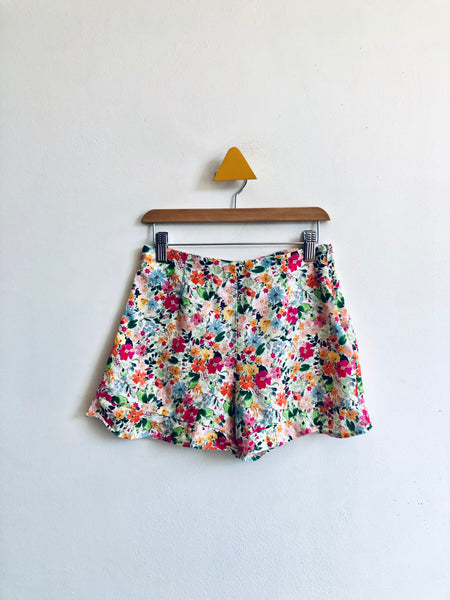 Zara Floral Linen Shorts (11-12Y)