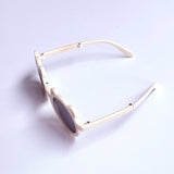 Kids Round Bear-Shaped Foldable Sunglasses Cream