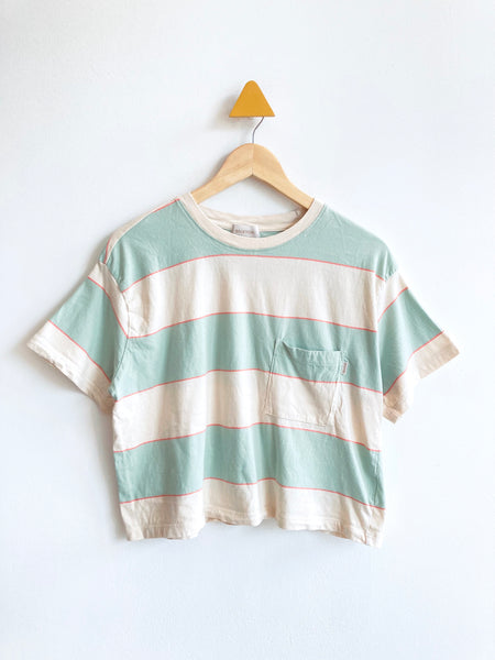 Brixton Thick-Striped Cropped Tee (Adult L)