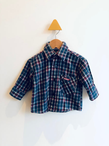 Vintage Oshkosh Plaid Flannel Shirt (12M)