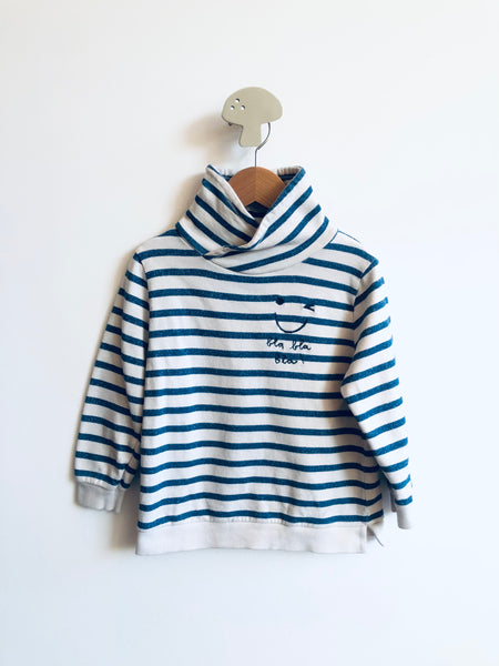 Zara REALLY LOVED Striped Bla Bla Bla Sweatshirt  (3-4Y)