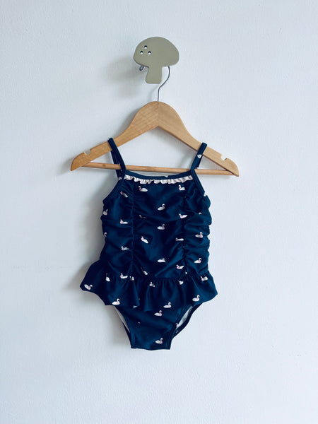 Janie & Jack  Ruched Swan Swimsuit (12-18M)