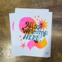 All Are Welcome Risograph Print